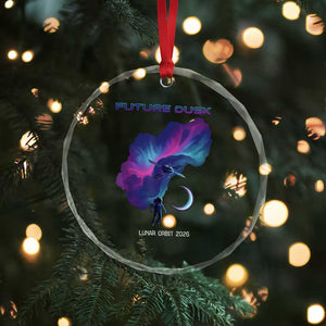 Future Dusk Lunar Orbit 2026 Crystal Glass Ornament Cosmic Nebula Astronaut n Satellite Space Exploration TS02 Print Your Wear