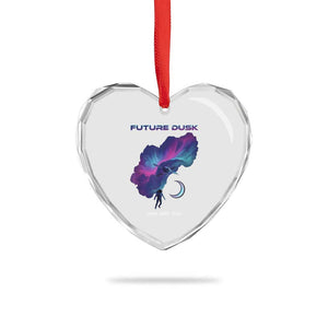 Future Dusk Lunar Orbit 2026 Heart Crystal Glass Ornament Cosmic Nebula Astronaut n Satellite Space Exploration TS02 Print Your Wear