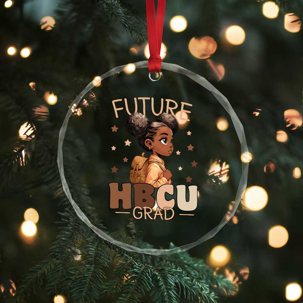 Future HBCU Grad Black Girl Crystal Glass Ornament College Bound Pride Black Excellence Supporters TS02 Print Your Wear
