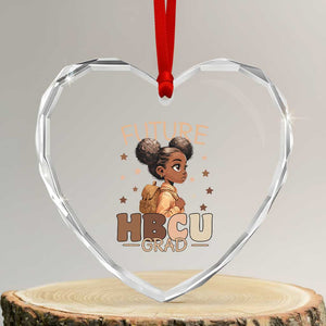 Future HBCU Grad Black Girl Heart Crystal Glass Ornament College Bound Pride Black Excellence Supporters TS02 Transparent Glass 3'' Heart Print Your Wear