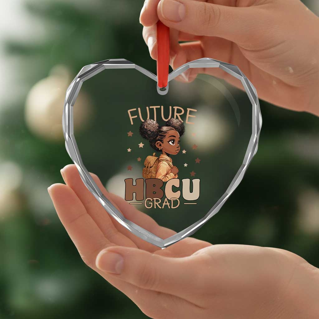 Future HBCU Grad Black Girl Heart Crystal Glass Ornament College Bound Pride Black Excellence Supporters TS02 Print Your Wear