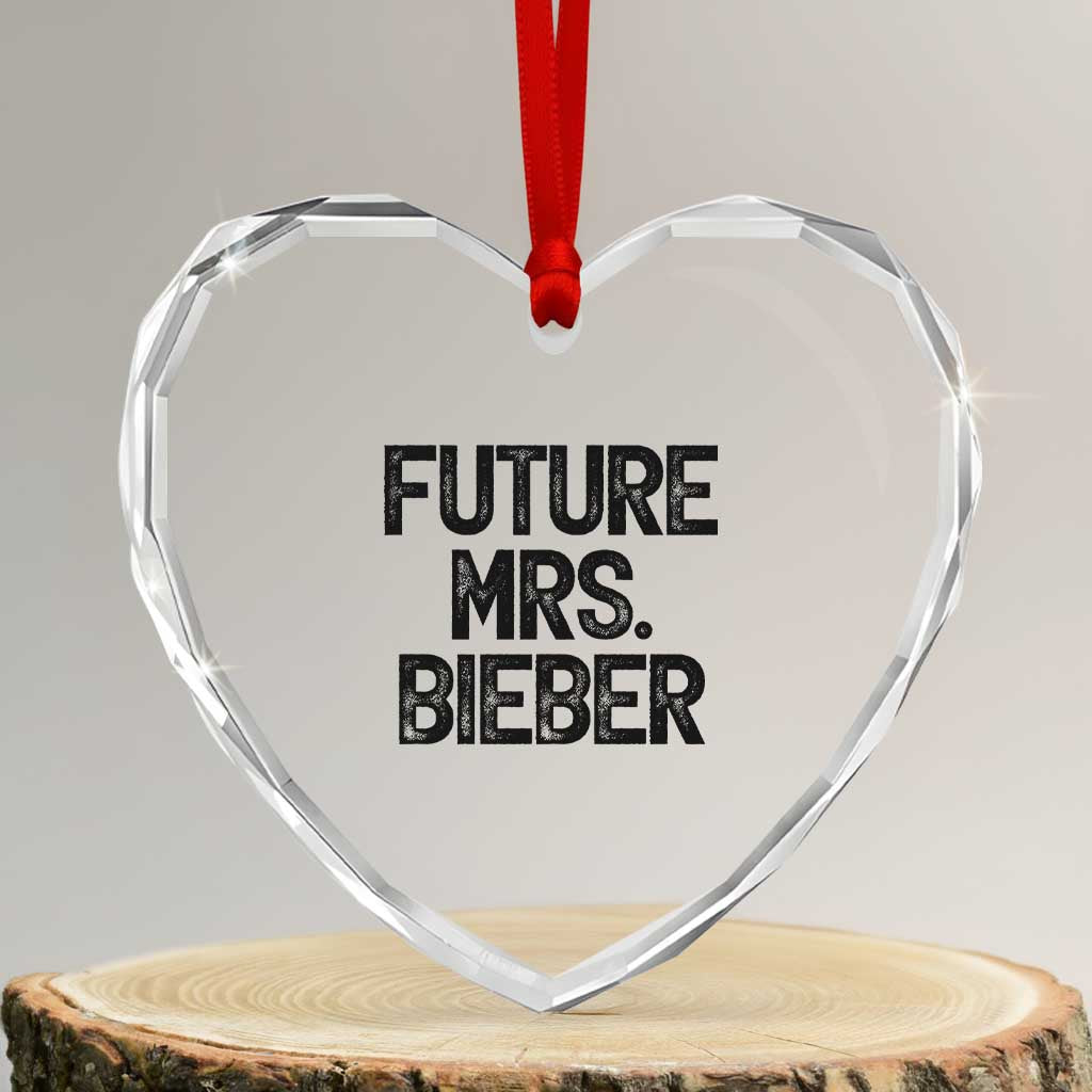 Future Mrs. Pop Star Bride to Be Heart Crystal Glass Ornament Iconic Music Fan Gift Vintage TS02 Transparent Glass 3'' Heart Print Your Wear