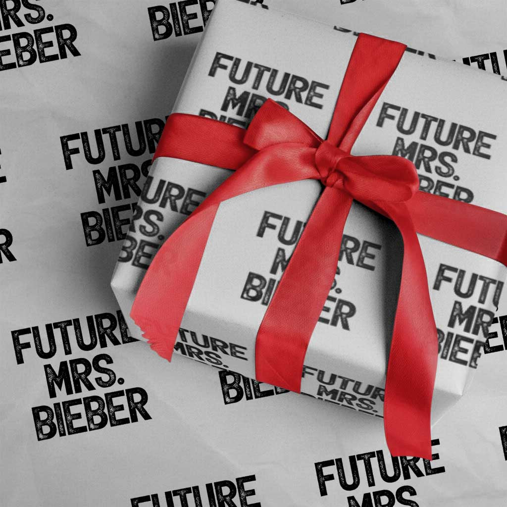Future Mrs. Pop Star Bride to Be Wrapping Paper Roll Iconic Music Fan Gift Vintage TS02 White Print Your Wear