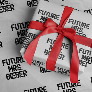 Future Mrs. Pop Star Bride to Be Wrapping Paper Roll Iconic Music Fan Gift Vintage TS02 White Print Your Wear