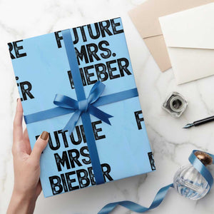 Future Mrs. Pop Star Bride to Be Wrapping Paper Roll Iconic Music Fan Gift Vintage TS02 Light Blue Print Your Wear