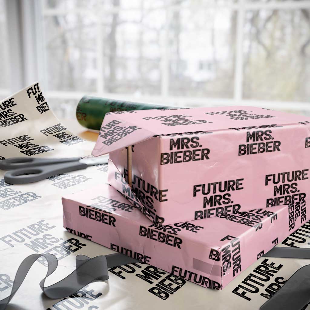 Future Mrs. Pop Star Bride to Be Wrapping Paper Roll Iconic Music Fan Gift Vintage TS02 Light Pink Print Your Wear