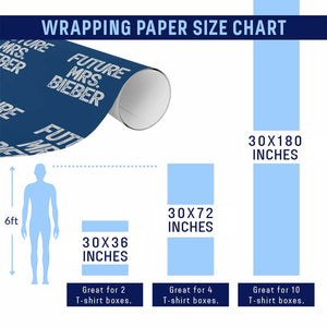 Future Mrs. Pop Star Bride to Be White Script Wrapping Paper Roll Iconic Music Fan Gift Vintage TS02 Print Your Wear