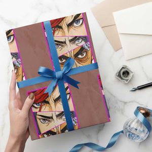 Futuristic Legends Anime Eyes Wrapping Paper Roll Gift For League Gamer Fans TS12 Mocha Print Your Wear