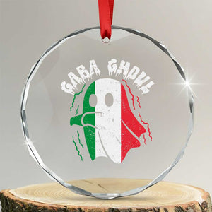 Gabagool Ghost Italian Crystal Glass Ornament Funny Halloween Costume Gaba Ghoul Pun TS10 Transparent Glass 3'' Circle Print Your Wear
