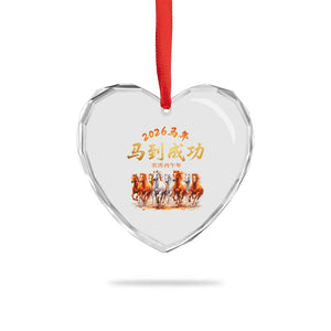 Gallop Of The 8 Horses Heart Crystal Glass Ornament Chinese New Year 2026 Year of The Horse TS11 Print Your Wear
