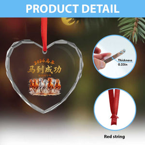 Gallop Of The 8 Horses Heart Crystal Glass Ornament Chinese New Year 2026 Year of The Horse TS11 Print Your Wear
