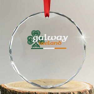 Galway Ireland Crystal Glass Ornament Irish City Souvenir St Patricks Day Celtic Shamrock TS11 Transparent Glass 3'' Circle Print Your Wear