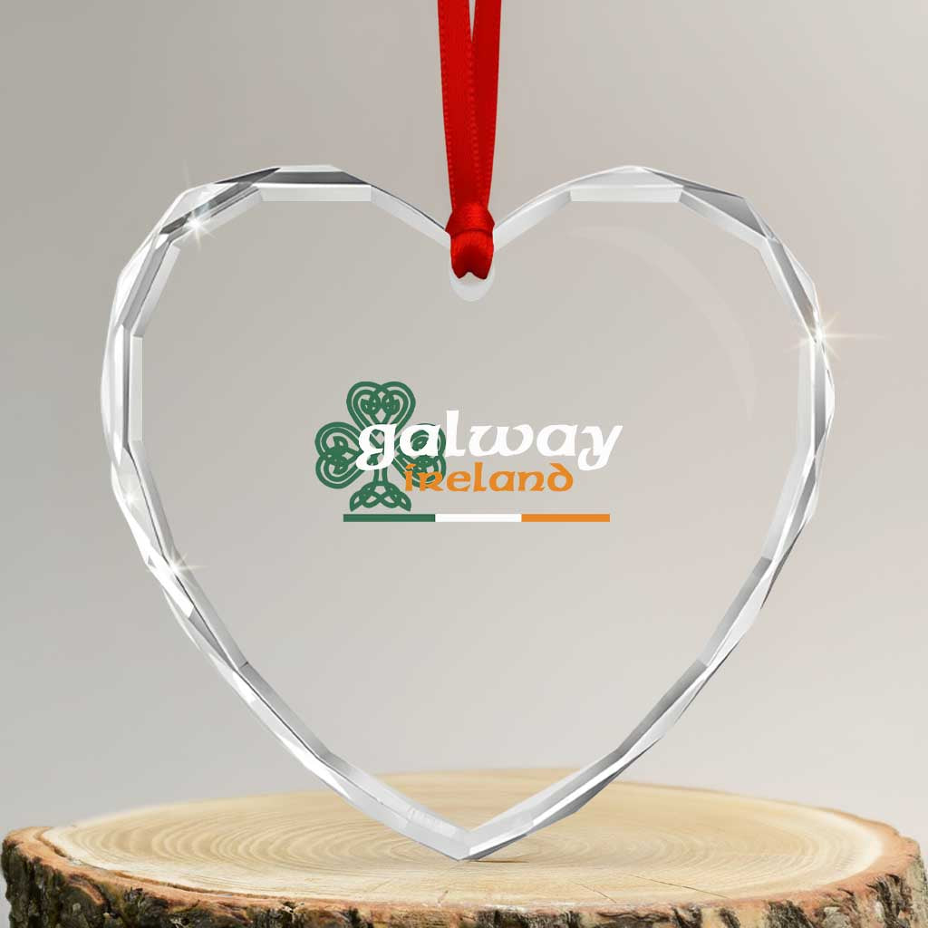 Galway Ireland Heart Crystal Glass Ornament Irish City Souvenir St Patricks Day Celtic Shamrock TS11 Transparent Glass 3'' Heart Print Your Wear