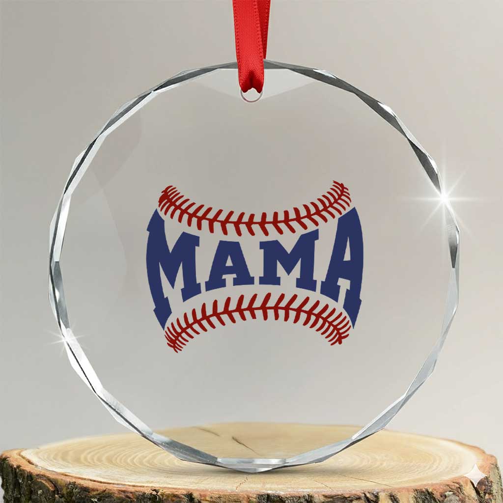 Game Day Baseball Mama Crystal Glass Ornament Proud Mom Gift TS12 Transparent Glass 3'' Circle Print Your Wear