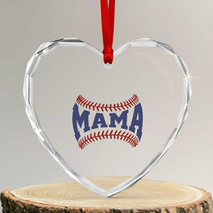 Game Day Baseball Mama Heart Crystal Glass Ornament Proud Mom Gift TS12 Transparent Glass 3'' Heart Print Your Wear