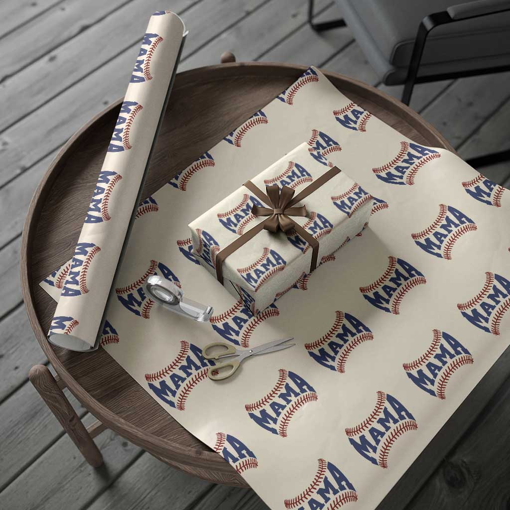Game Day Baseball Mama Wrapping Paper Roll Proud Mom Gift TS12 Beige Print Your Wear