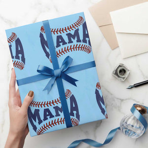 Game Day Baseball Mama Wrapping Paper Roll Proud Mom Gift TS12 Light Blue Print Your Wear