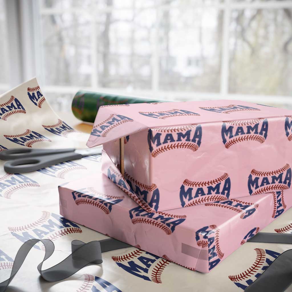 Game Day Baseball Mama Wrapping Paper Roll Proud Mom Gift TS12 Light Pink Print Your Wear
