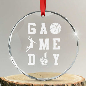 Game Day Basketball Crystal Glass Ornament Basketball Mom Sports Fan TS10 Transparent Glass 3'' Circle Print Your Wear
