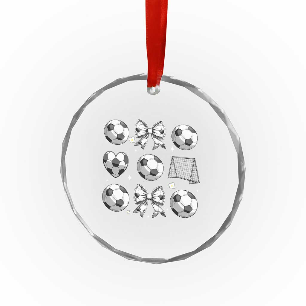 Game Day Coquette Aesthetic Crystal Glass Ornament Soccer Mom Gifts TS12 Print Your Wear