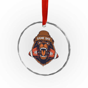 Game Day Fierce Bear Biting Ball Crystal Glass Ornament Football Player Gift TS12 Print Your Wear
