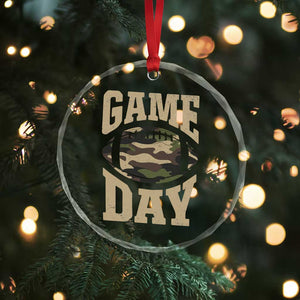 Game Day Football Crystal Glass Ornament Funny Sunday Retro Camo Camouflage TS10 Print Your Wear