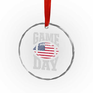 Game Day Football Crystal Glass Ornament Funny Sunday Retro Patriotic American Flag TS10 Print Your Wear