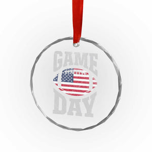 Game Day Football Crystal Glass Ornament Funny Sunday Retro Patriotic American Flag TS10 Print Your Wear