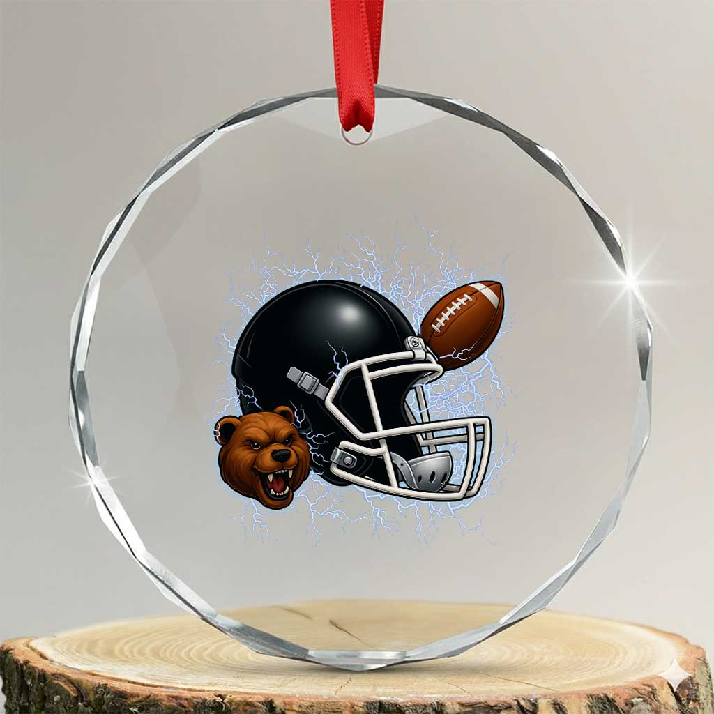 Game Day Sports Fan Gift Crystal Glass Ornament Lightning Bear Helmet TS12 Transparent Glass 3'' Circle Print Your Wear
