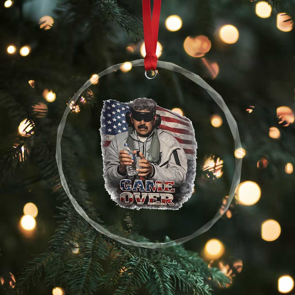 Game Over Maduro Dictator Crystal Glass Ornament Political Justice American Flag Politics Satire TS02 Print Your Wear