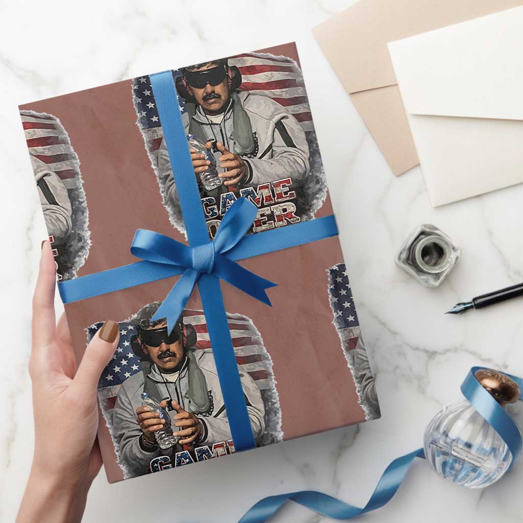 Game Over Maduro Dictator Wrapping Paper Roll Political Justice American Flag Politics Satire TS02 Mocha Print Your Wear