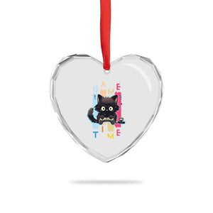 Game Time Heart Crystal Glass Ornament Cute Black Cat Gamer Lover Gift TS12 Print Your Wear
