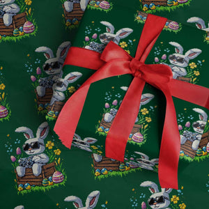 Gamer Rabbit Wrapping Paper Roll Cute Bunny Gaming Eggs Video Games Easter Pixel Garden TS10 Green Print Your Wear