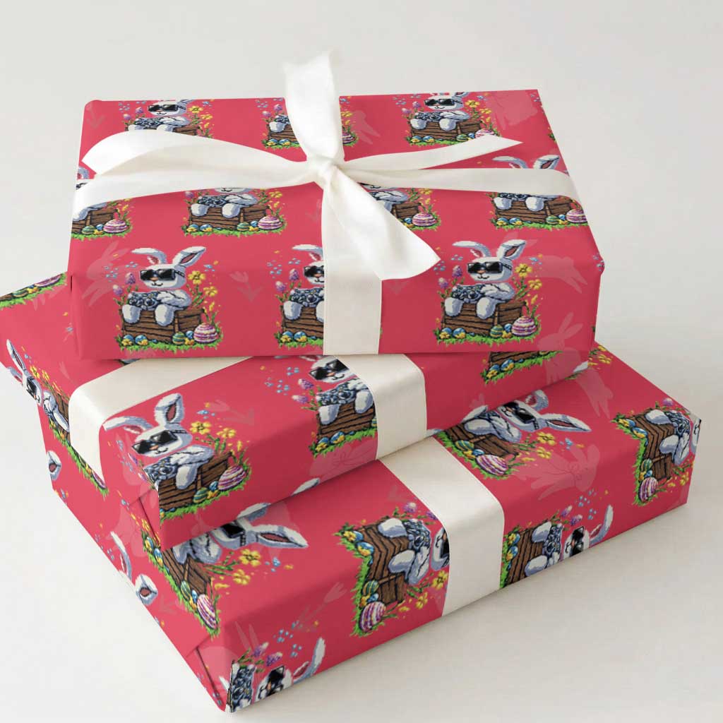 Gamer Rabbit Wrapping Paper Roll Cute Bunny Gaming Eggs Video Games Easter Pixel Garden TS10 Red Print Your Wear