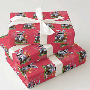 Gamer Rabbit Wrapping Paper Roll Cute Bunny Gaming Eggs Video Games Easter Pixel Garden TS10 Red Print Your Wear