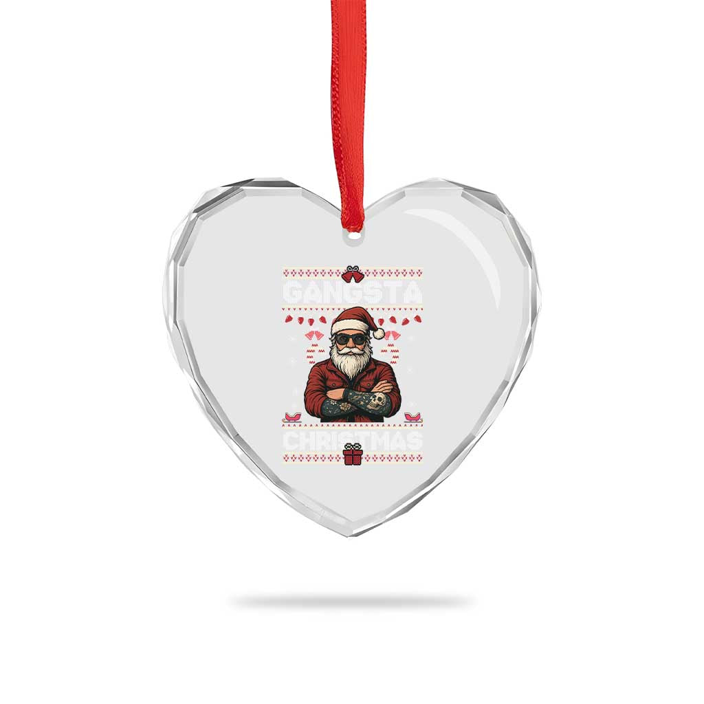 Gangster Santa Claus Hip Hop Rap Christmas Cool Heart Crystal Glass Ornament TS14 Print Your Wear