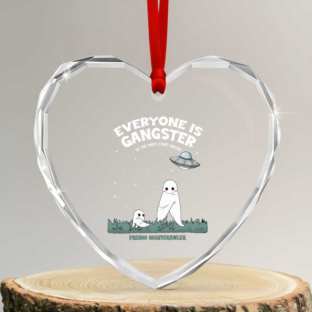 Gangster Til The Pants Start Walkin Nightcrawler Heart Crystal Glass Ornament Funny Cryptid Hunter TS12 Transparent Glass 3'' Heart Print Your Wear