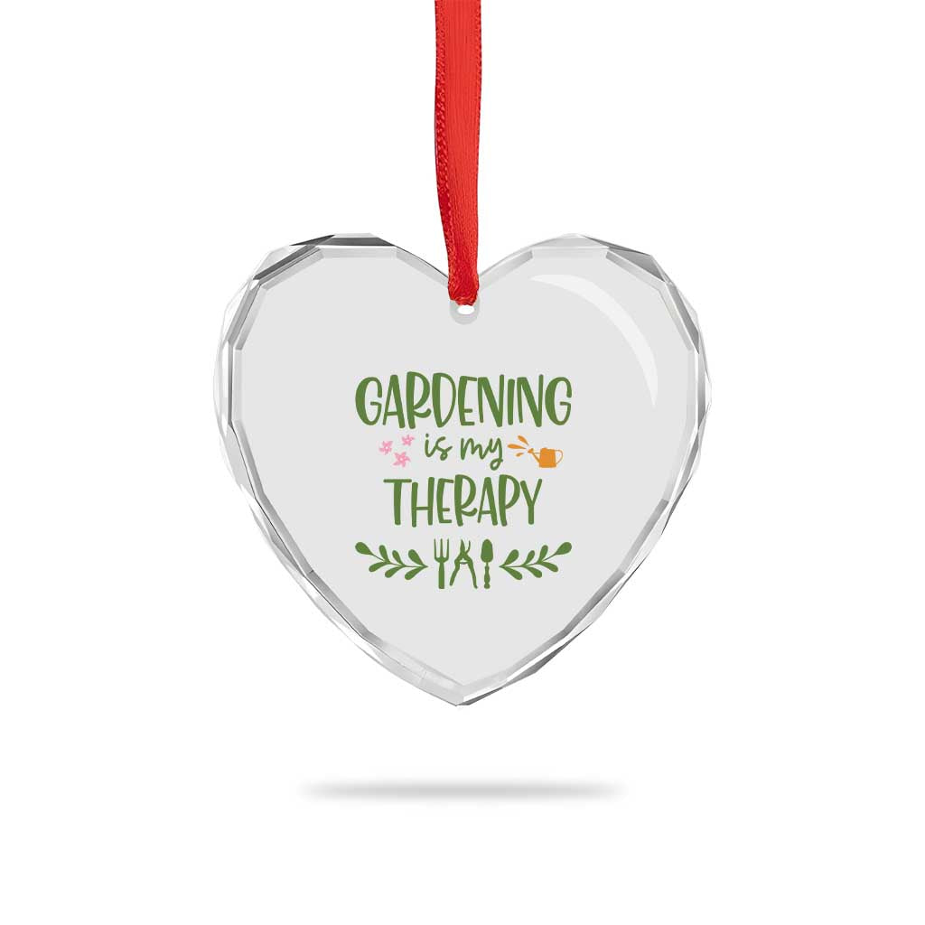 Gardening Is My Therapy Heart Crystal Glass Ornament Funny Plant Lover TS12 Print Your Wear