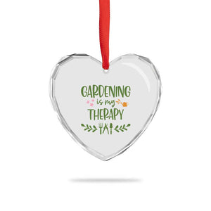 Gardening Is My Therapy Heart Crystal Glass Ornament Funny Plant Lover TS12 Print Your Wear