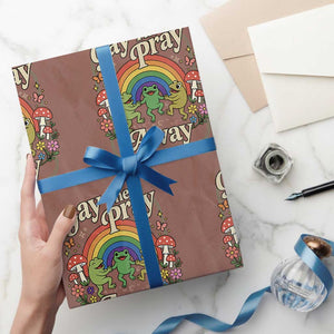Gay The Pray Away Queer Frog LGBTQ Wrapping Paper Roll TS11 Mocha Print Your Wear