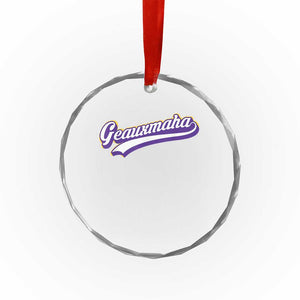 Geauxmaha Vintage Throwback Design Crystal Glass Ornament Gold Baseball Fan - Print Your Wear