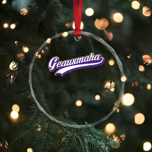 Geauxmaha Vintage Throwback Design Crystal Glass Ornament Gold Baseball Fan - Print Your Wear