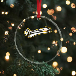 Geauxmaha Vintage Throwback Design Crystal Glass Ornament Purple and Gold Baseball Fan - Print Your Wear