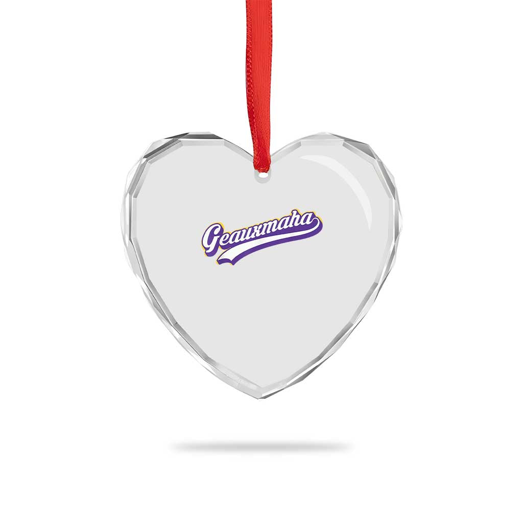 Geauxmaha Vintage Throwback Design Heart Crystal Glass Ornament Gold Baseball Fan TS02 Print Your Wear