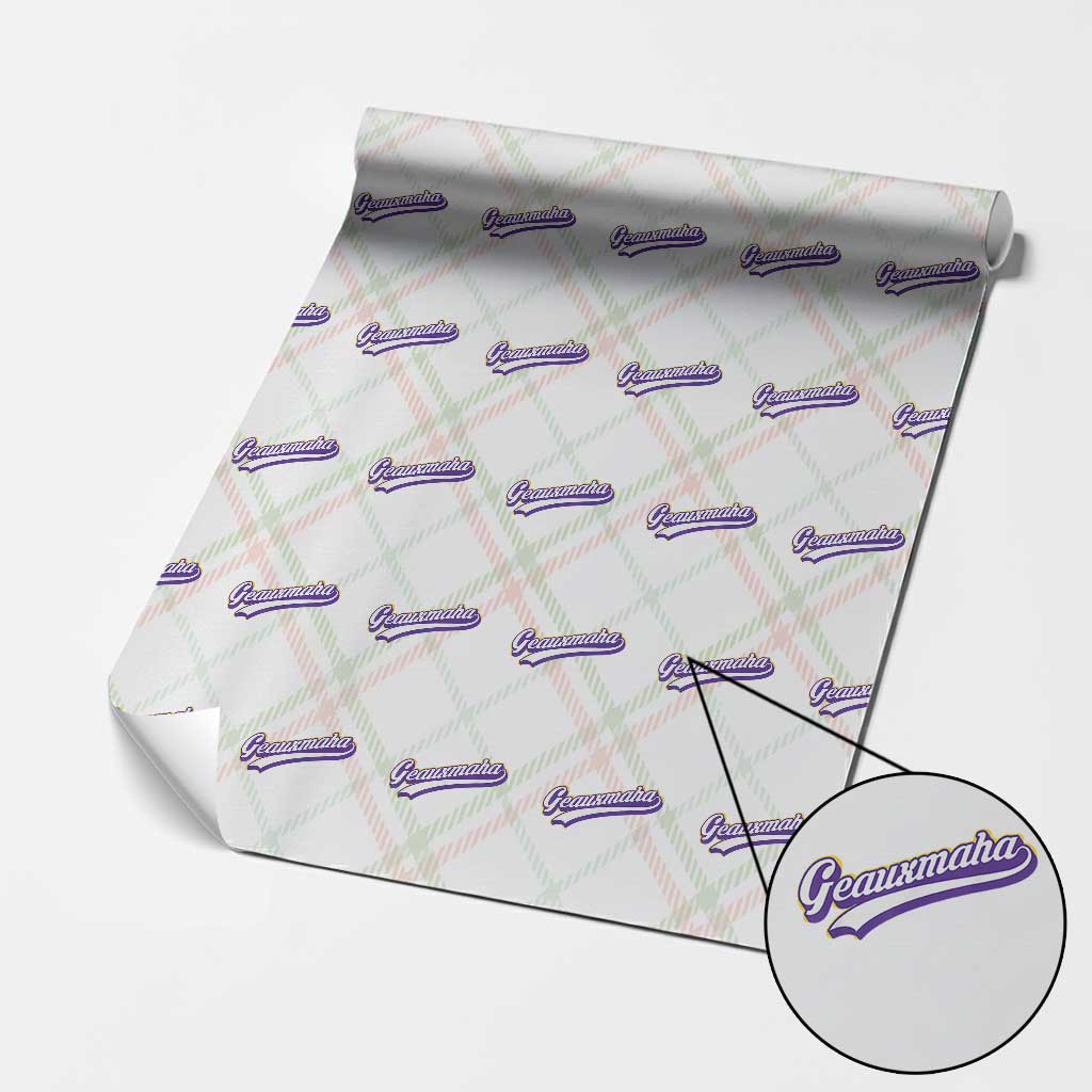 Geauxmaha Vintage Throwback Design Wrapping Paper Roll Gold Baseball Fan TS02 Christmas Plaid Print Your Wear