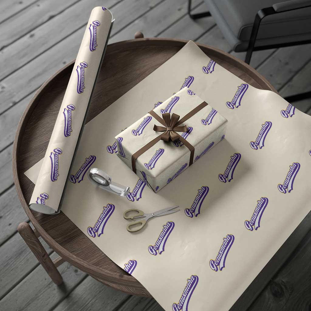 Geauxmaha Vintage Throwback Design Wrapping Paper Roll Gold Baseball Fan TS02 Beige Print Your Wear