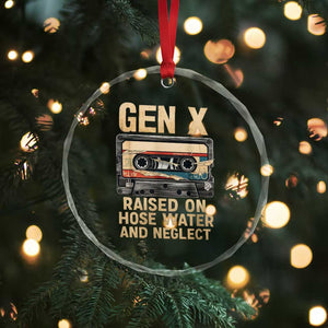 Gen X Crystal Glass Ornament Vintage Cassette Tape Raised On Hose Water And Neglect Nostalgia TS10 Print Your Wear