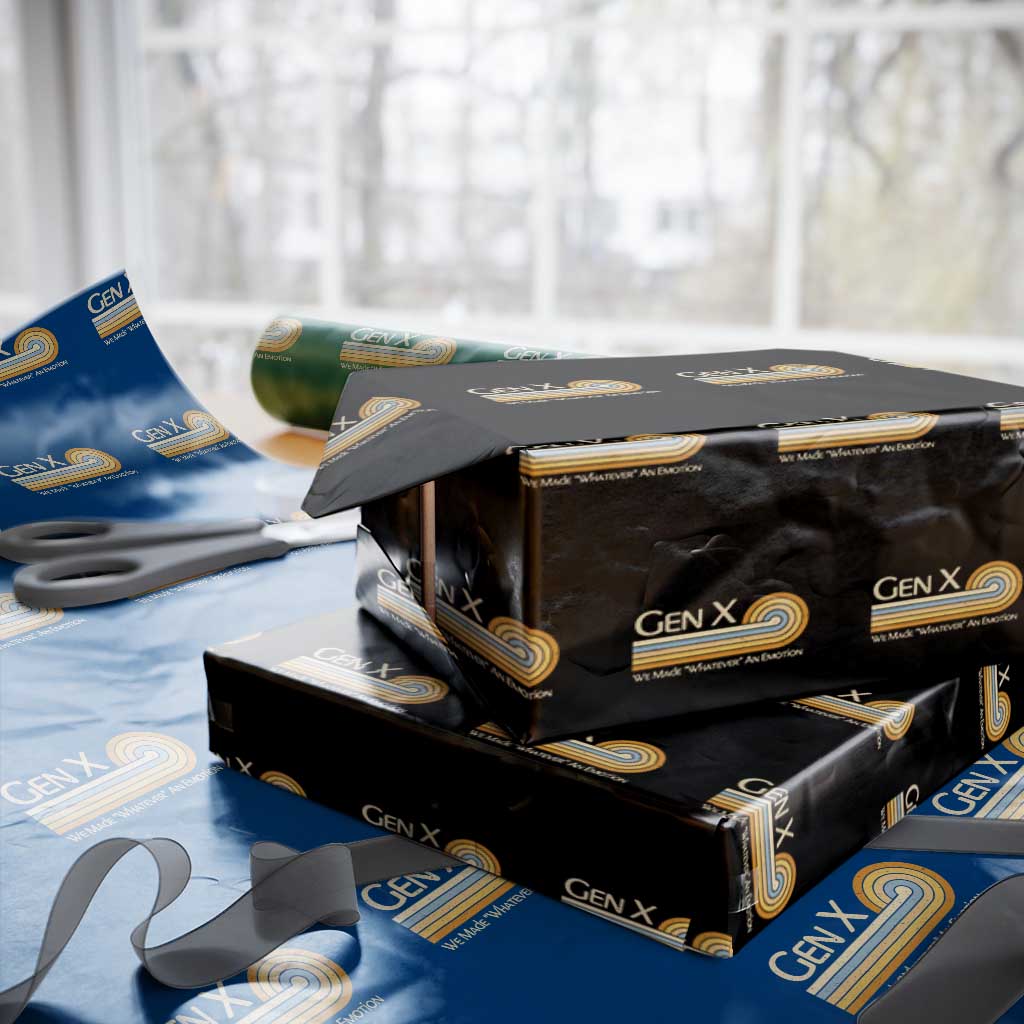 Gen X We Made Whatever An Emotion Wrapping Paper Roll Vintage Retro 70s Rainbow Graphic