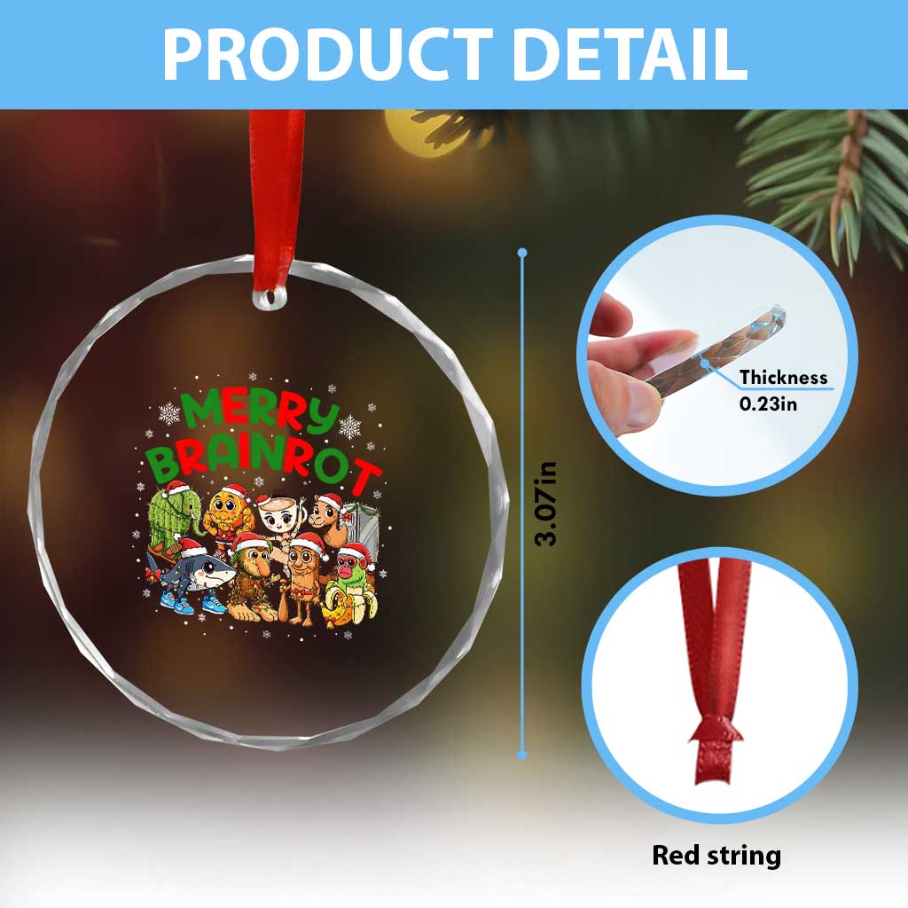 Gen Z Italian Merry Brainrot Christmas Crystal Glass Ornament Meme Holiday Gift TS12 Print Your Wear