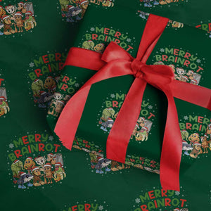 Gen Z Italian Merry Brainrot Christmas Wrapping Paper Roll Meme Holiday Gift TS12 Green Print Your Wear
